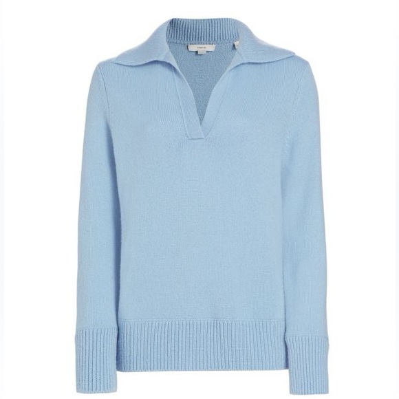 VINCE| Ribbed Trim Polo Sweater - Picture 6 of 6